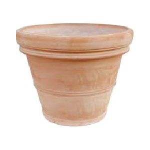 Terracotta Pot Vaso-Liscio-Dopio-Bordo